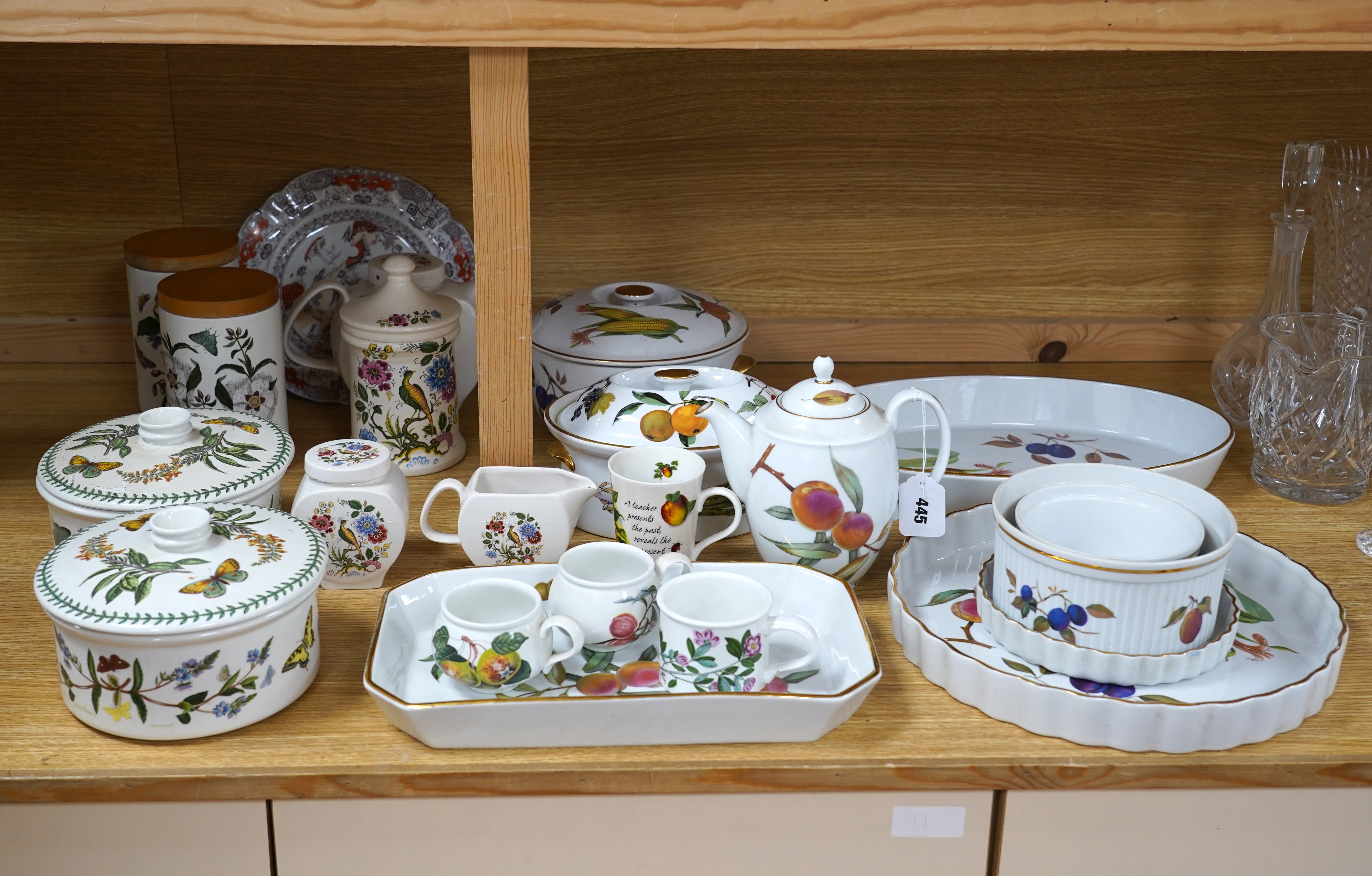 A quantity of Worcester Evesham, Port Meirion and other teawares and serving dishes, etc. (22)